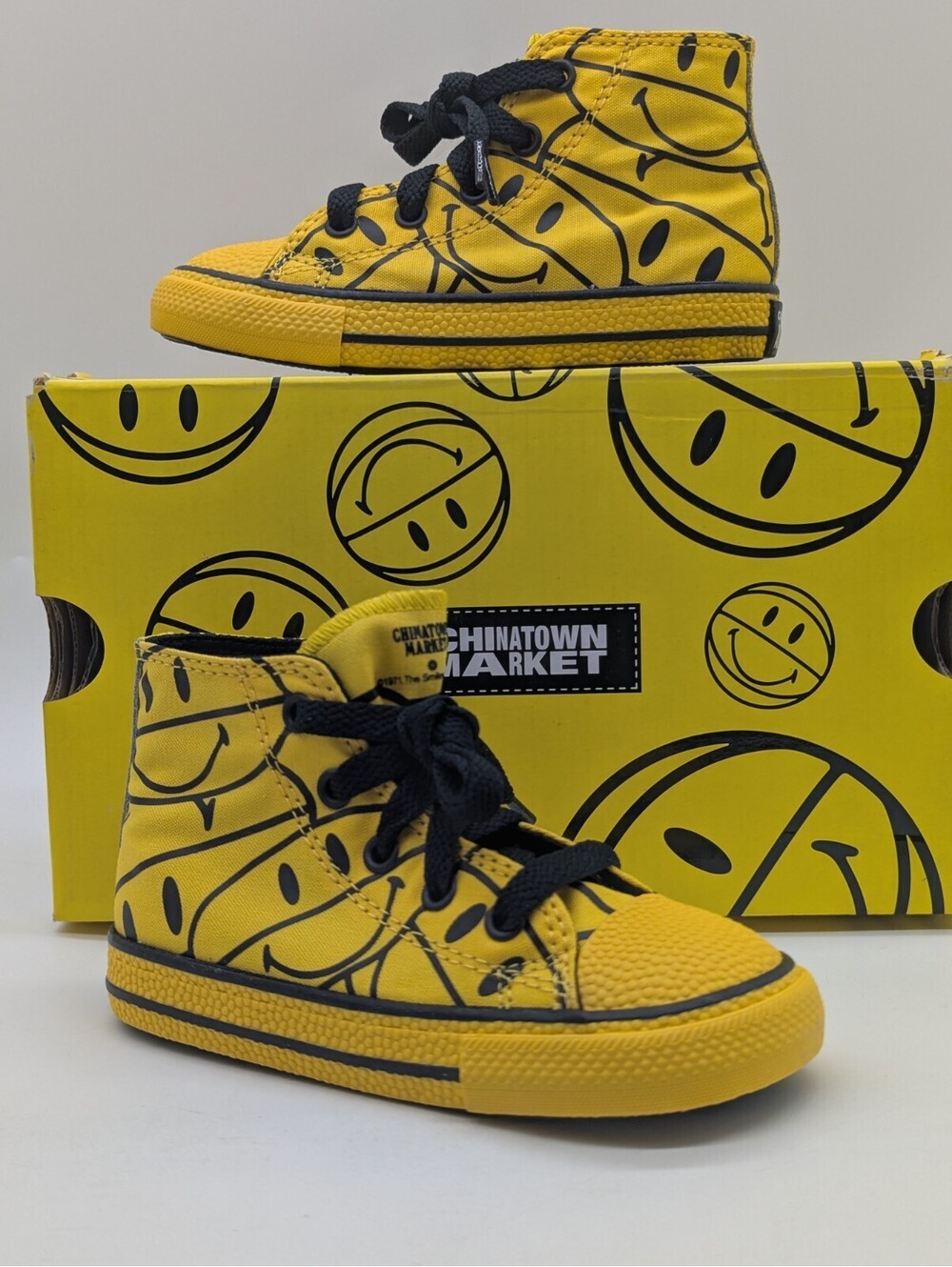Converse X Chinatown Market Toddler Size 8K CTAS Hi Cyber Yellow Black 771256C